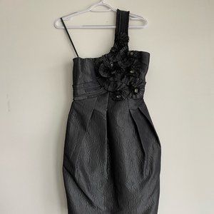 BCBG MAXAZRIA Black Single-Shoulder Dress